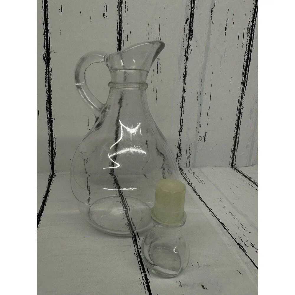 Anchor Hocking Glass Oil Or Vinegar Cruet Bottle With Stopper 6”